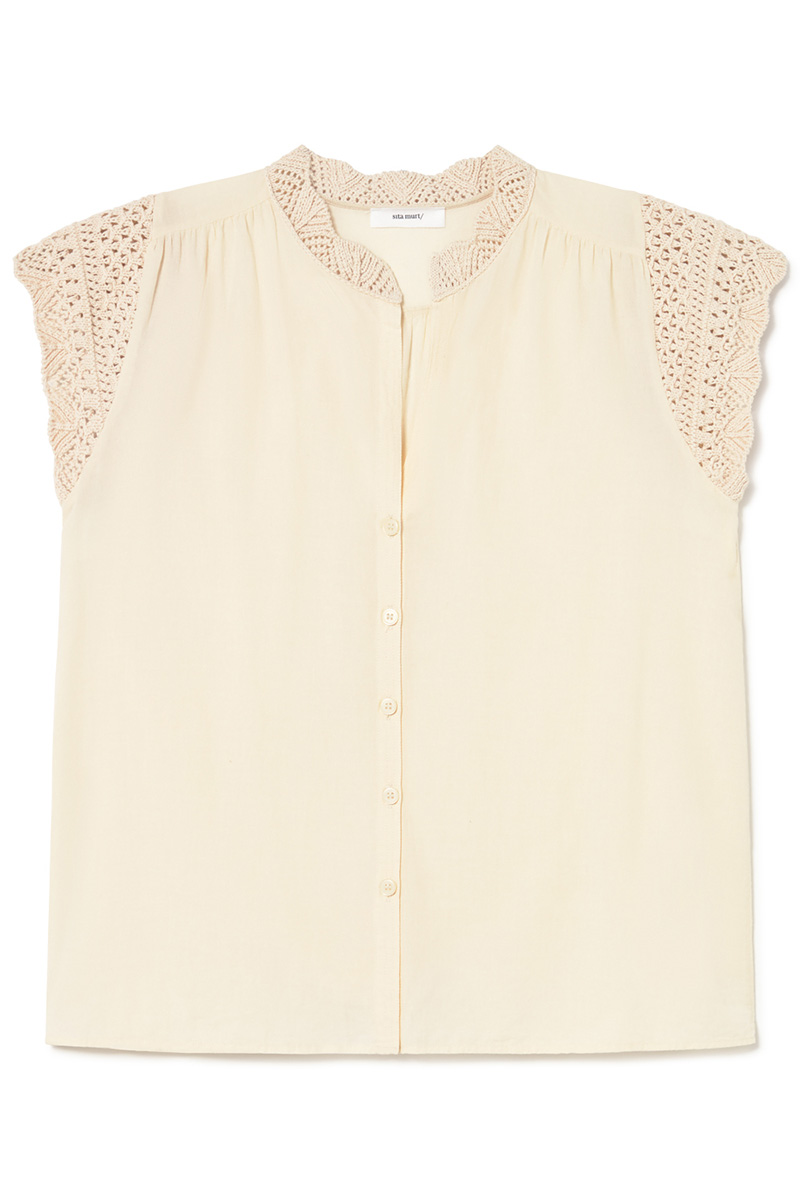 Mixed knit and woven blouse | ICONIC PIECES 2