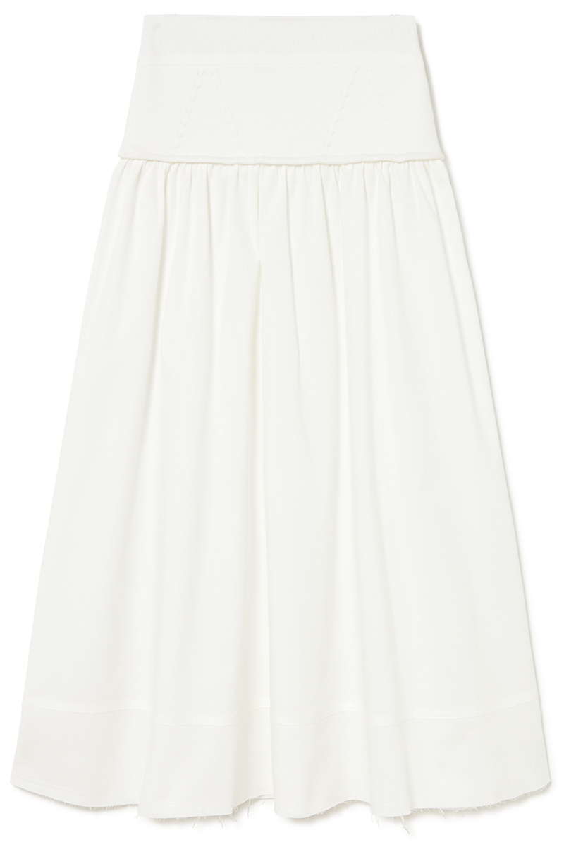 Mixed poplin and knit skirt | ICONIC PIECES 4