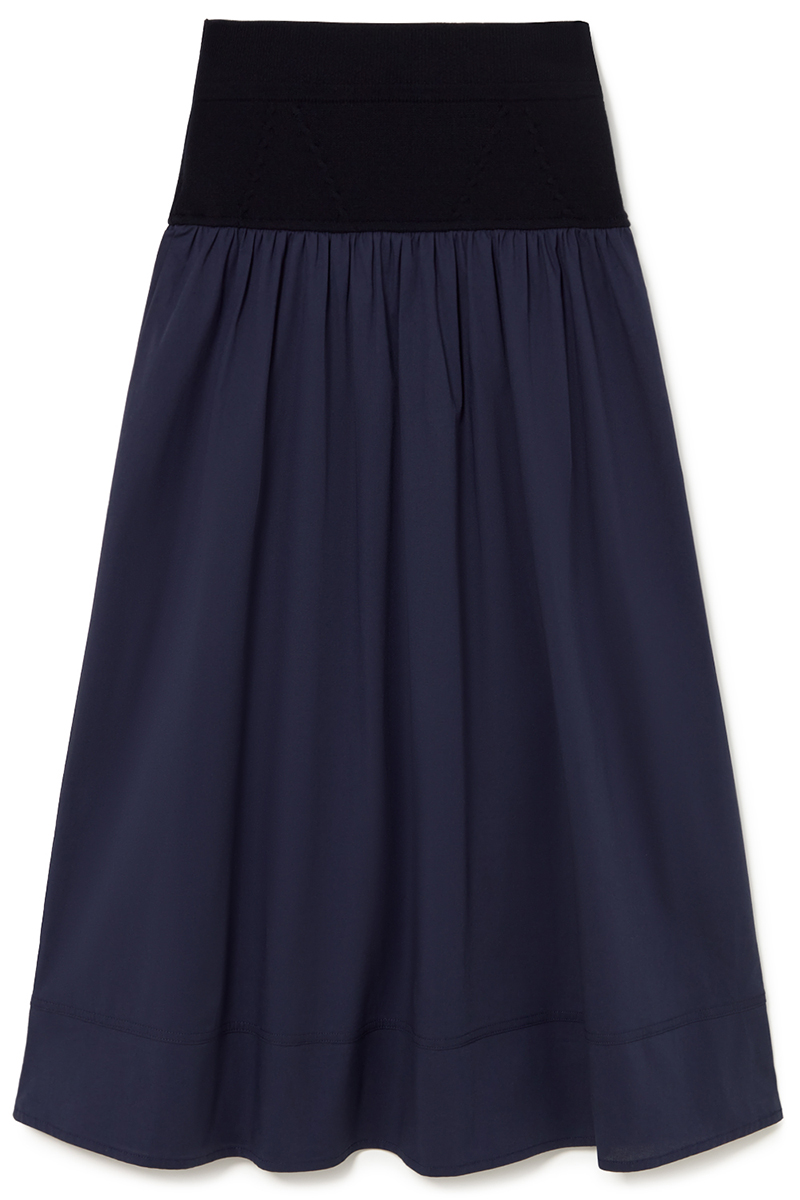 Mixed poplin and knit skirt | ICONIC PIECES 4