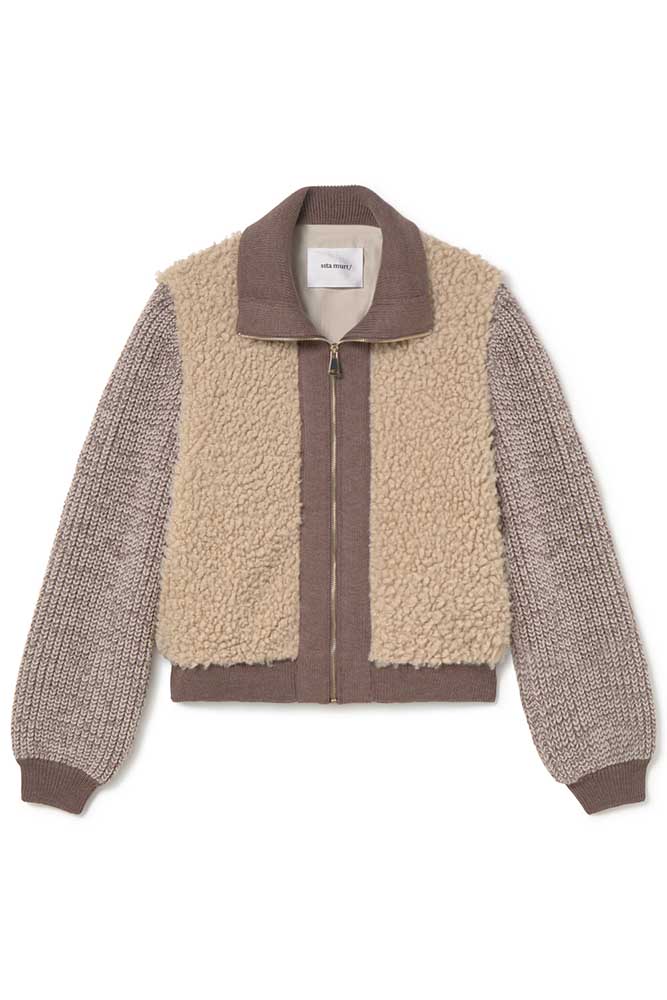 Two-material high-neck jacket