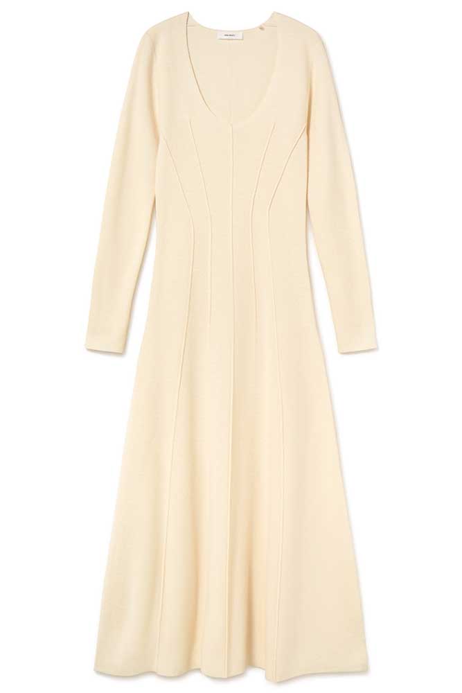 Crew neckline midi dress