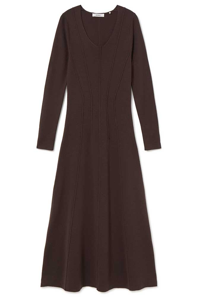 Crew neckline midi dress