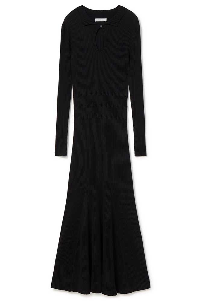 Ribbed godet dress