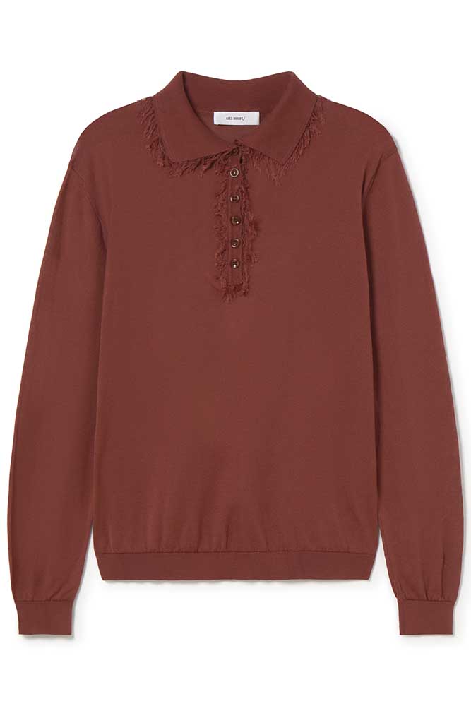 Fringe polo sweater