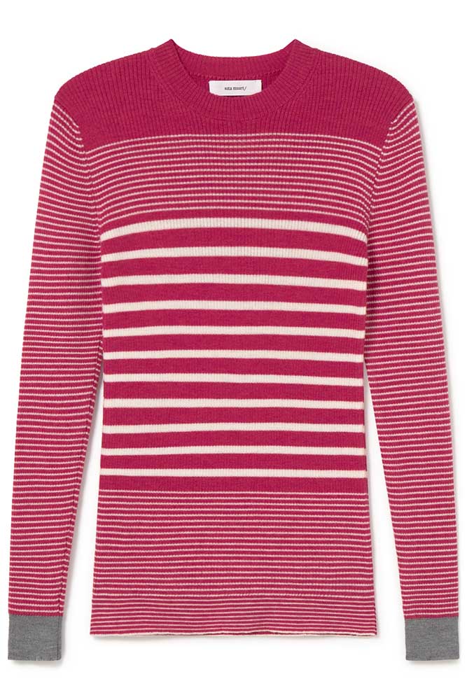 Striped rib sweater