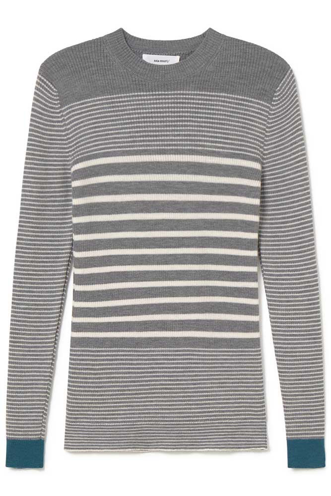 Striped rib sweater