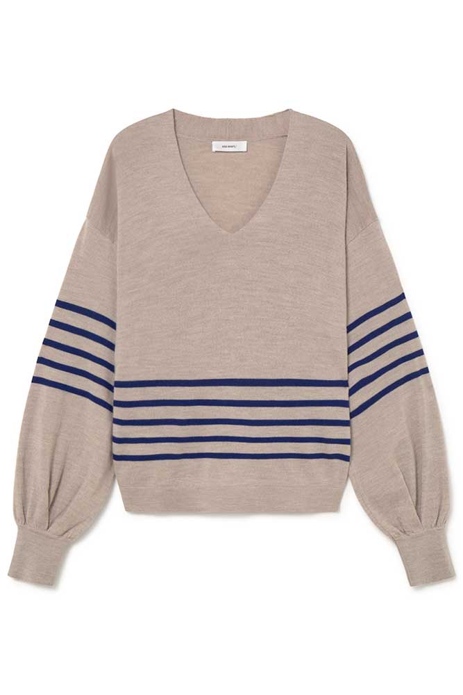 Striped polo sweater