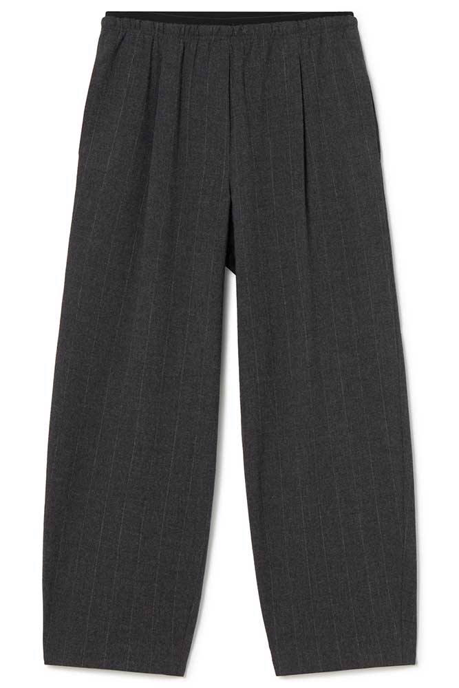 Pinstripe wool trousers