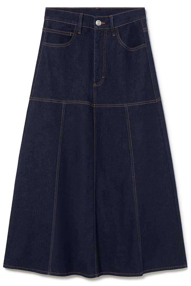 Midi denim skirt