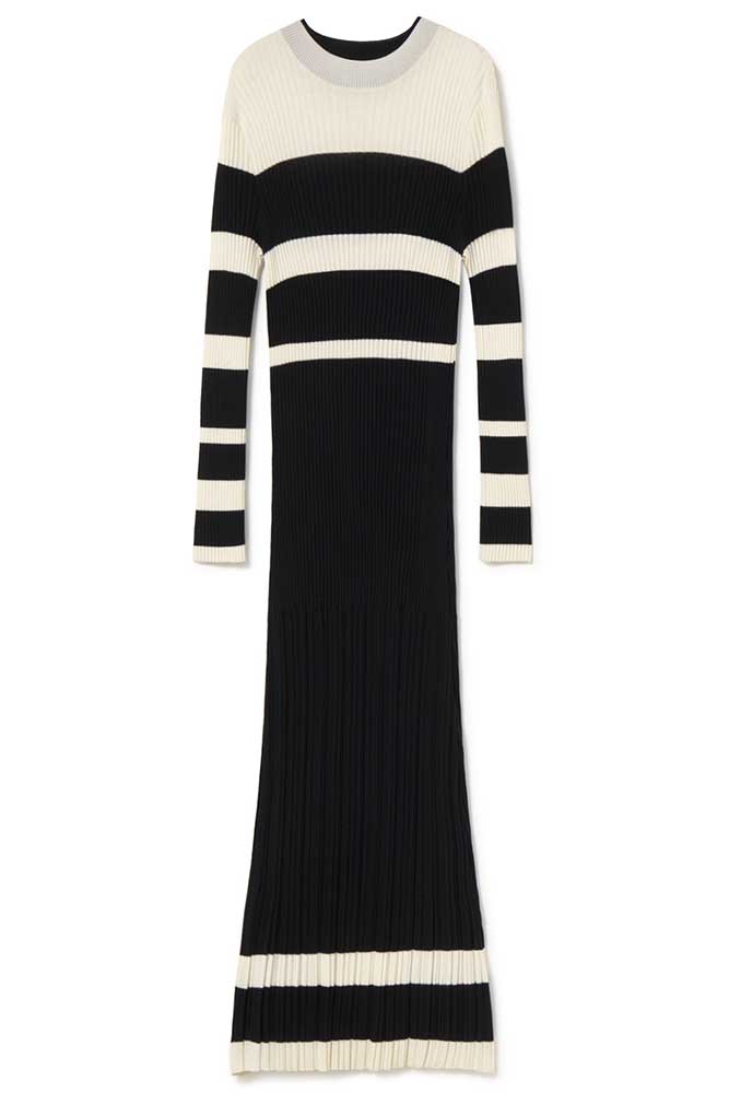 Contrast rib dress