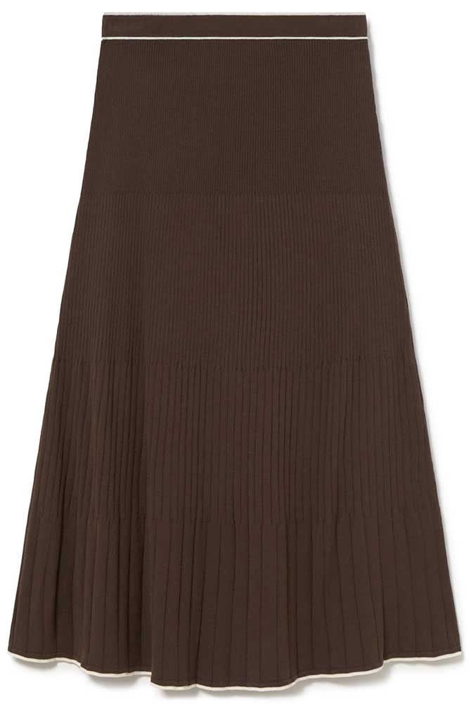 Contrast rib skirt