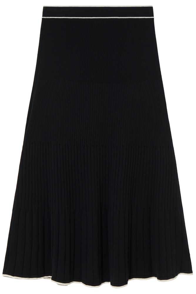 Contrast rib skirt
