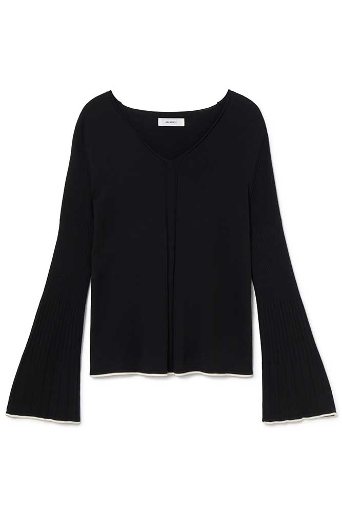 Contrast rib sweater
