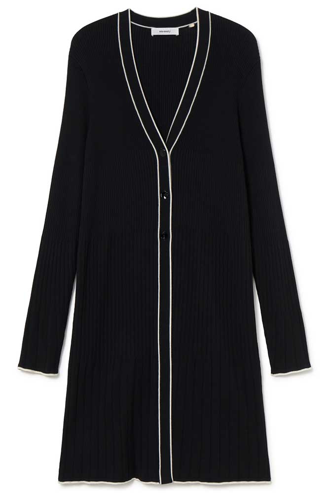 Long rib cardigan