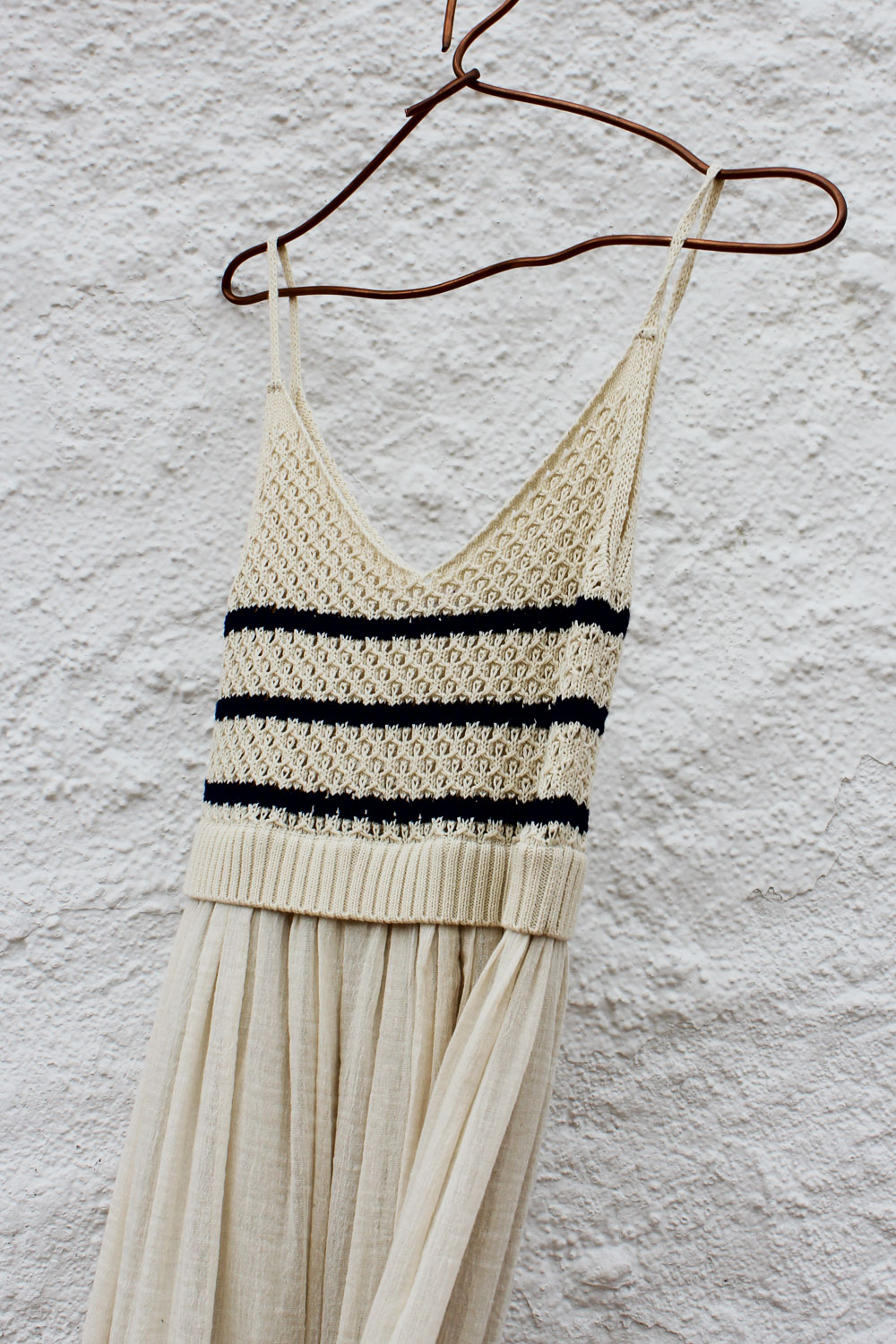Vestido combinado de punto y tejido 1