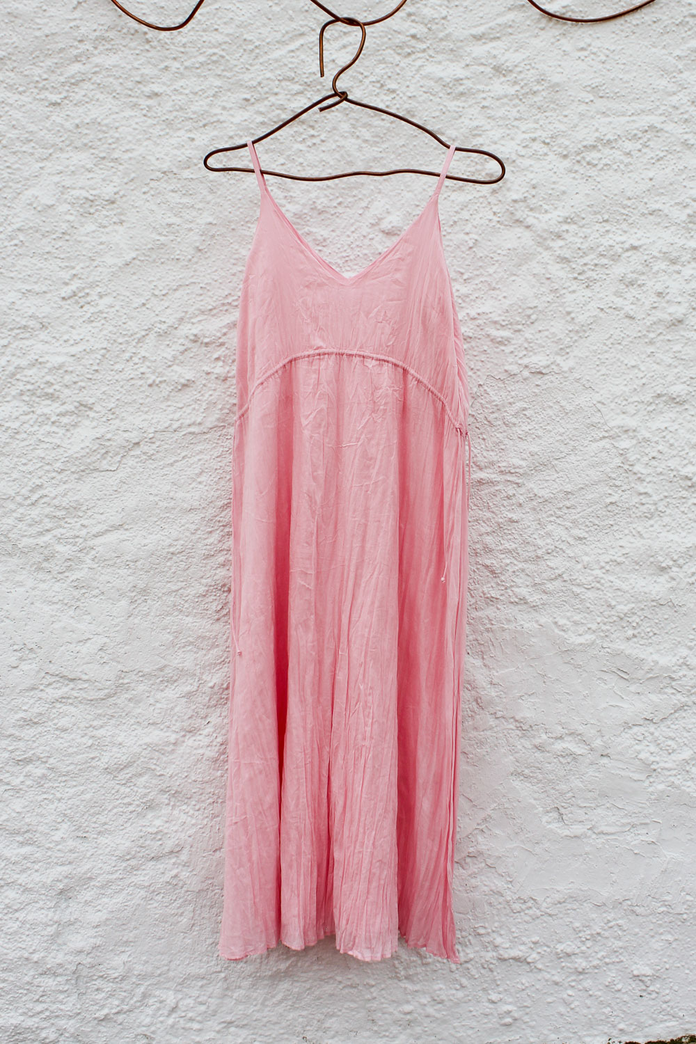 Wrinkled pleated long dress