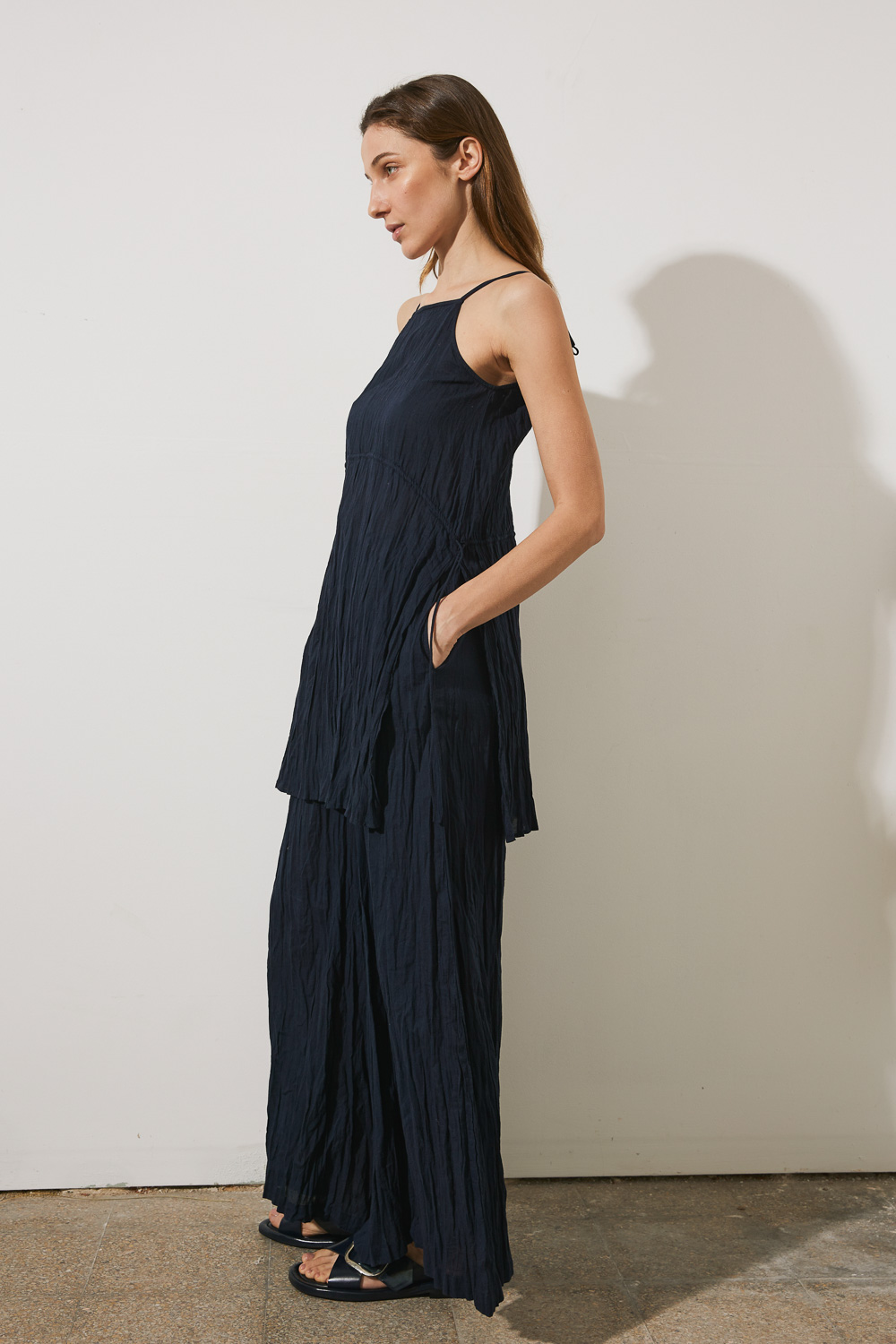 Pantalones palazzo plisado 3