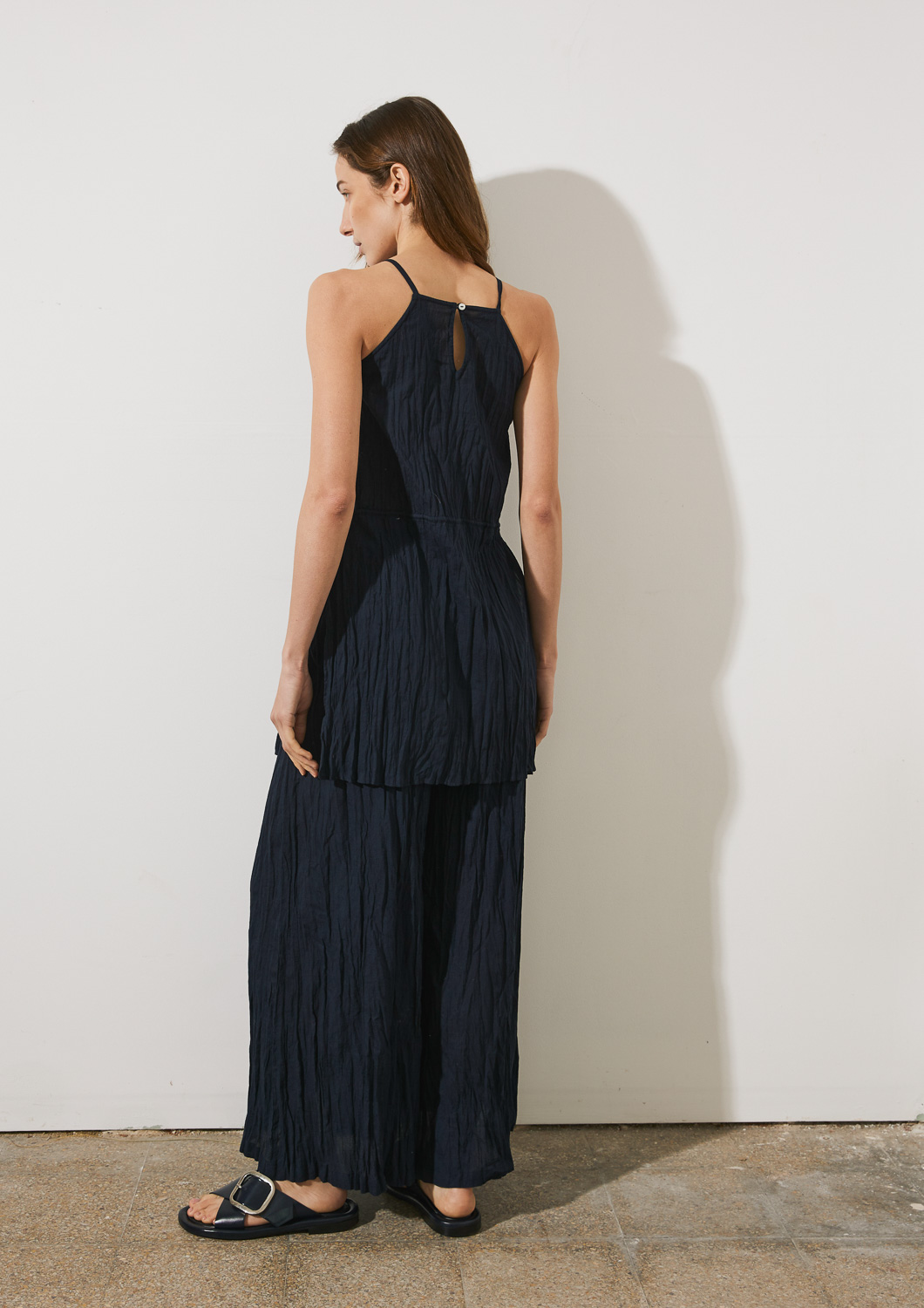 Pantalones palazzo plisado 4