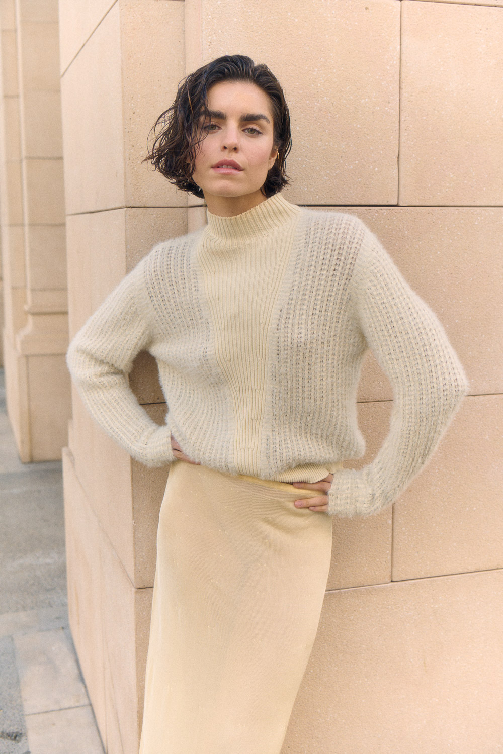 Textured knit sweater 1