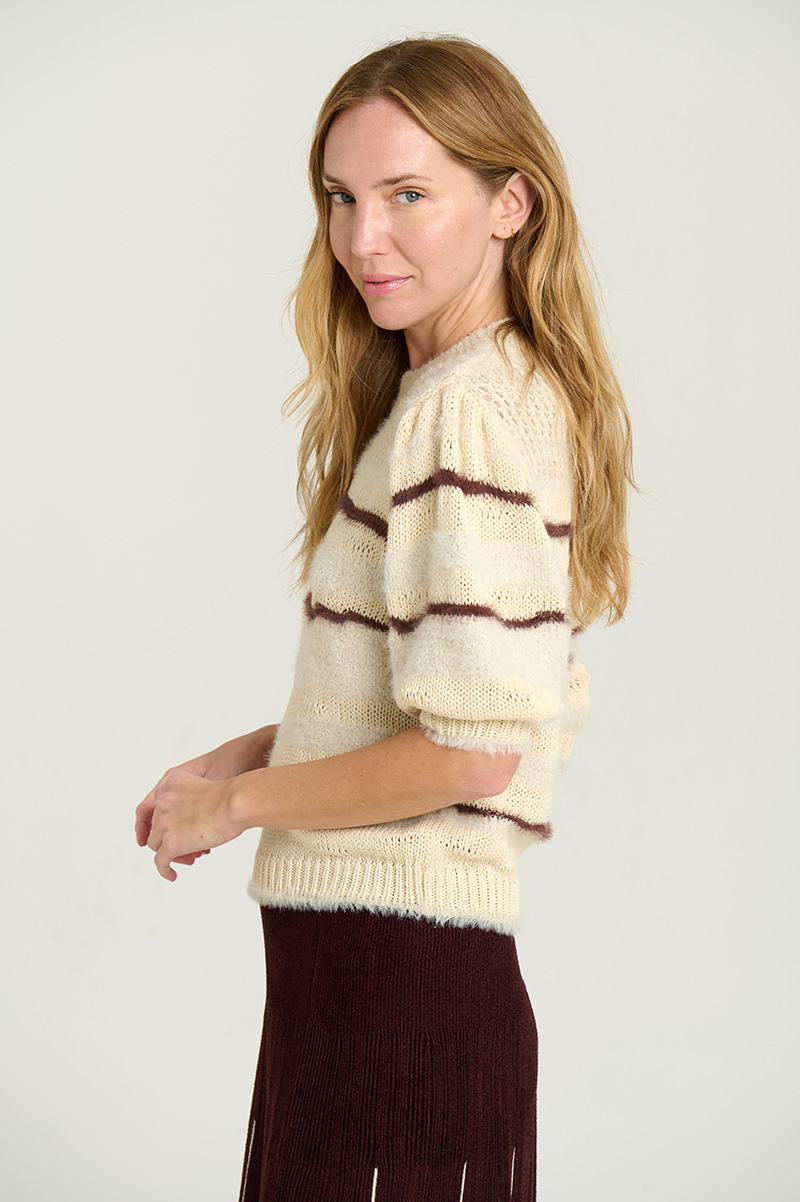 Round neck patterned sweater 2