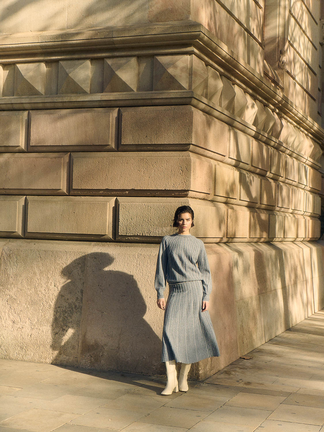 Radial midi skirt