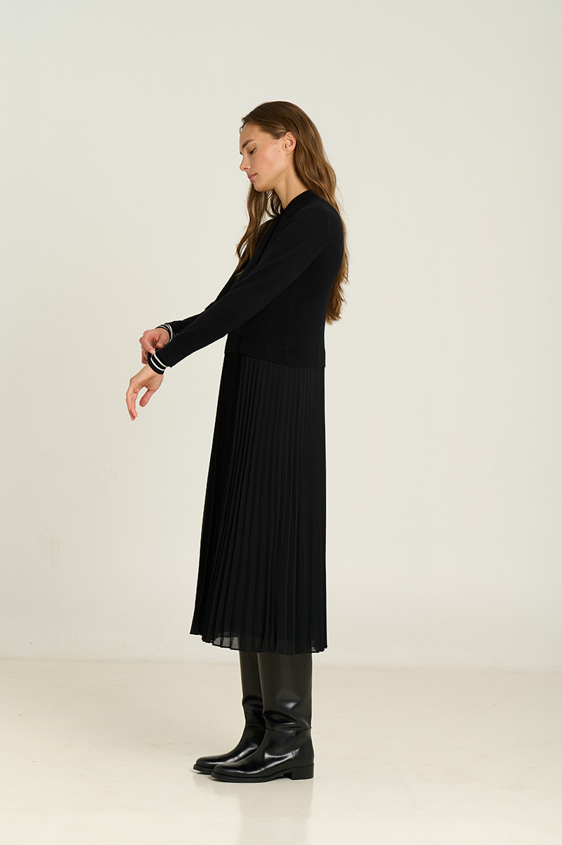 Combined polo collar dress 2