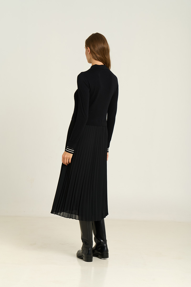 Combined polo collar dress 4