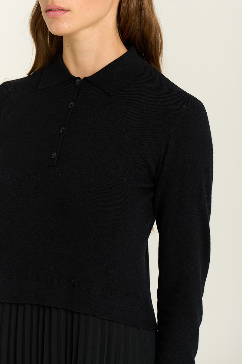 Combined polo collar dress 3