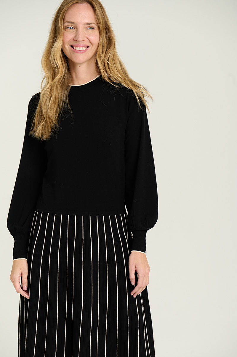 Midi dress with radial skirt 3