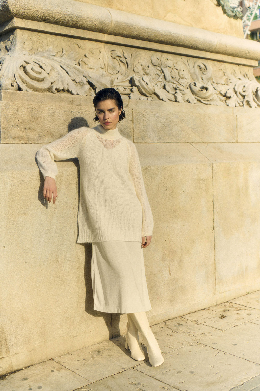 Two-piece knit dress