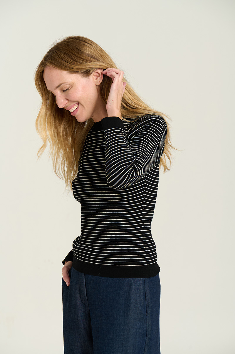 Striped ribbed sweater 1
