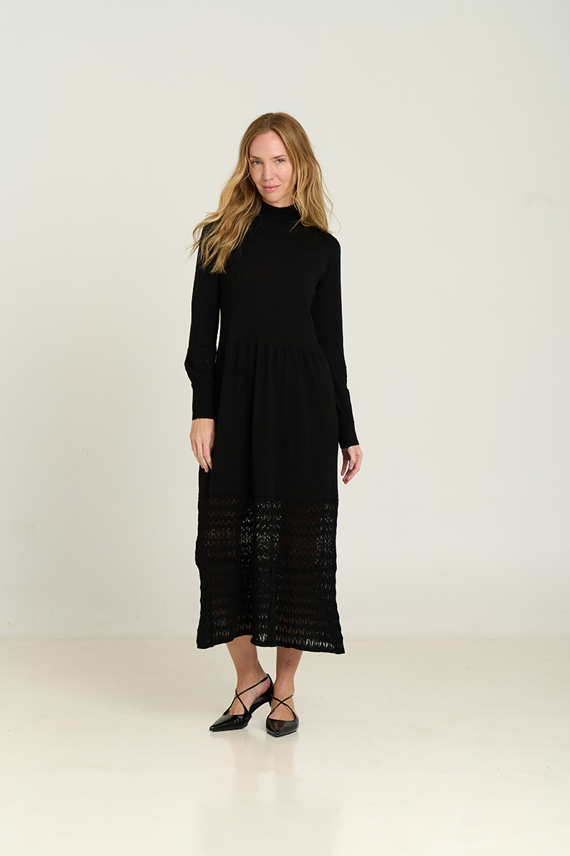 Midi dress openwork detail