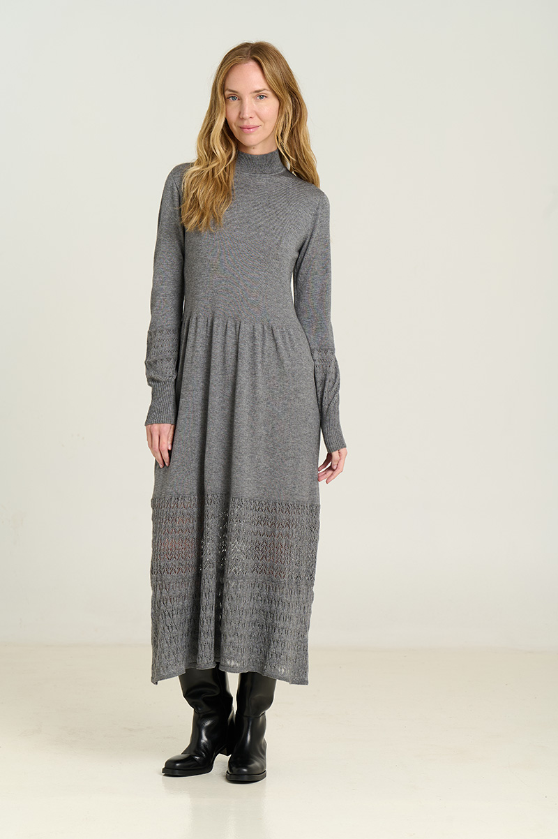 Midi dress openwork detail