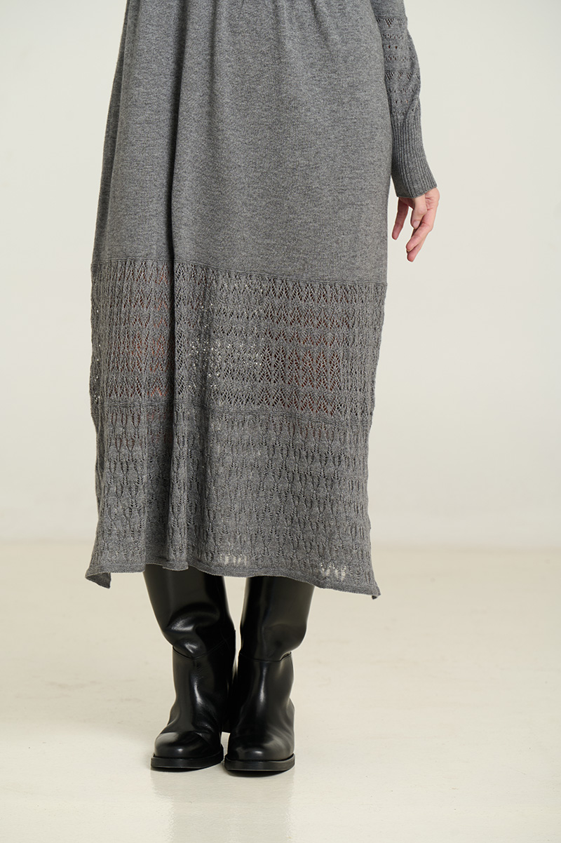 Midi dress openwork detail 1