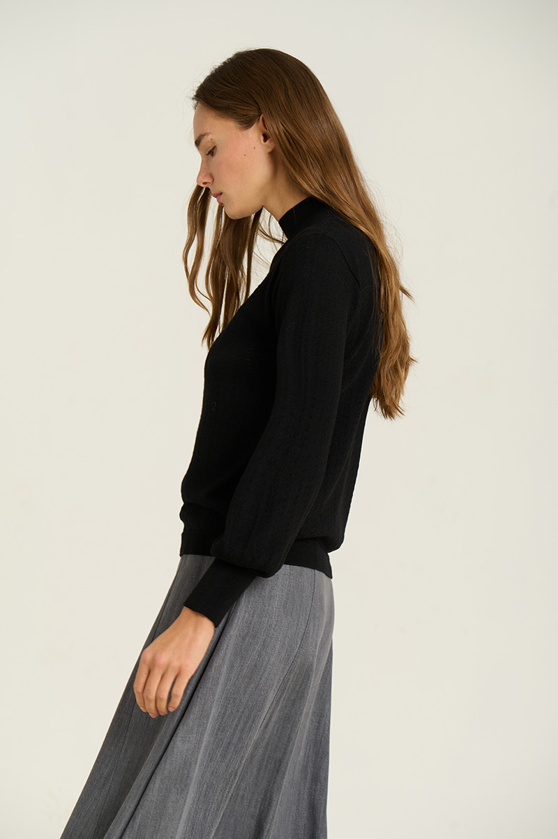 Openwork high-neck sweater 4