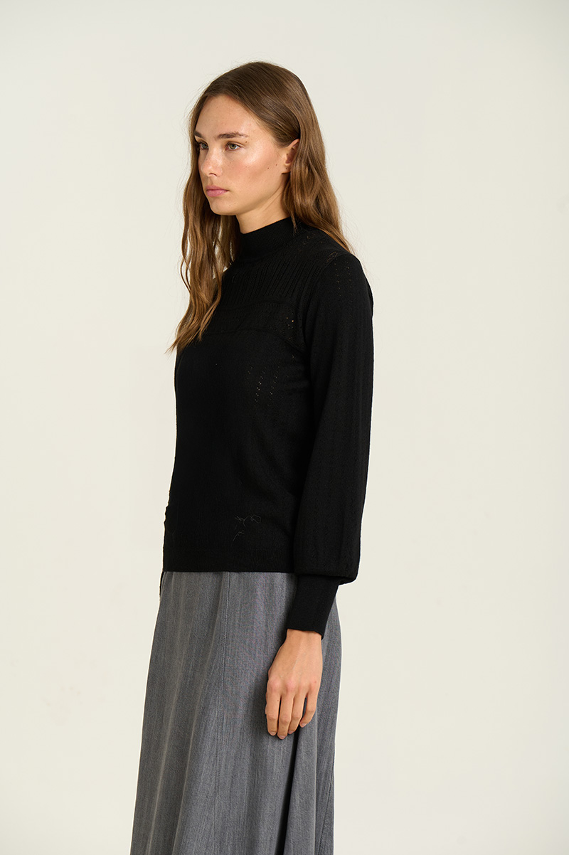 Openwork high-neck sweater 2