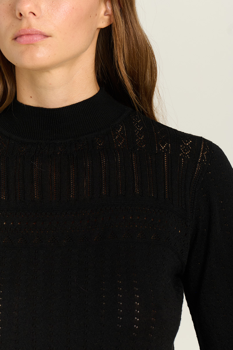 Openwork high-neck sweater 1