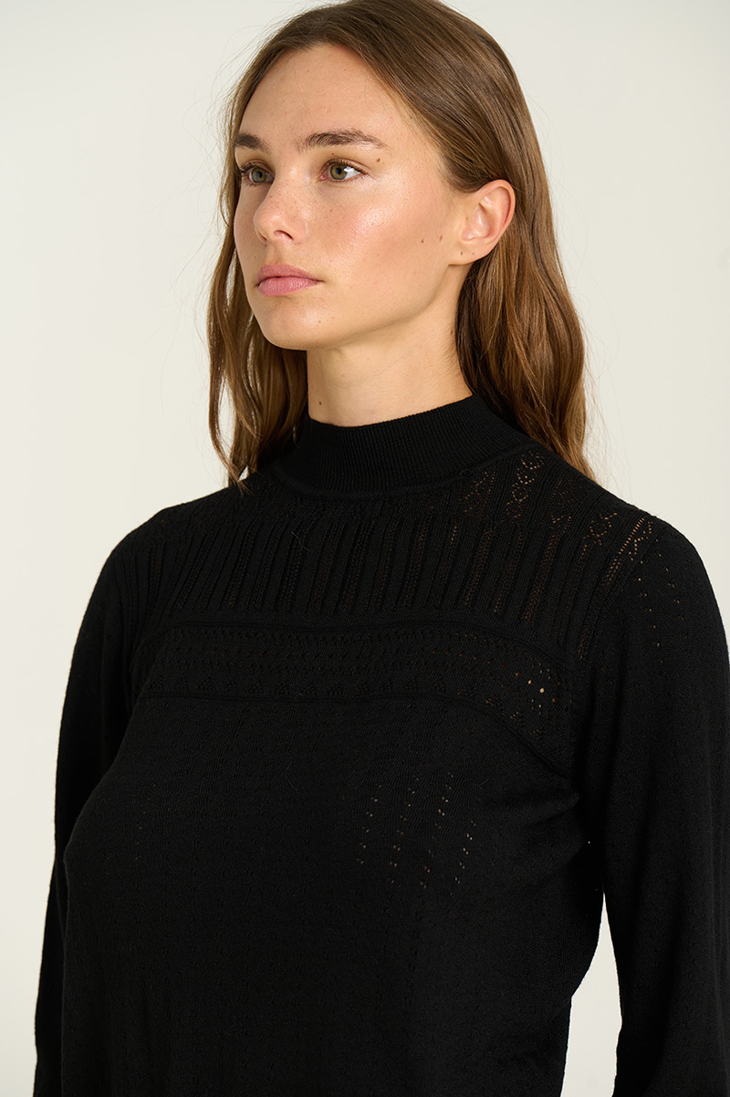 Openwork high-neck sweater 3