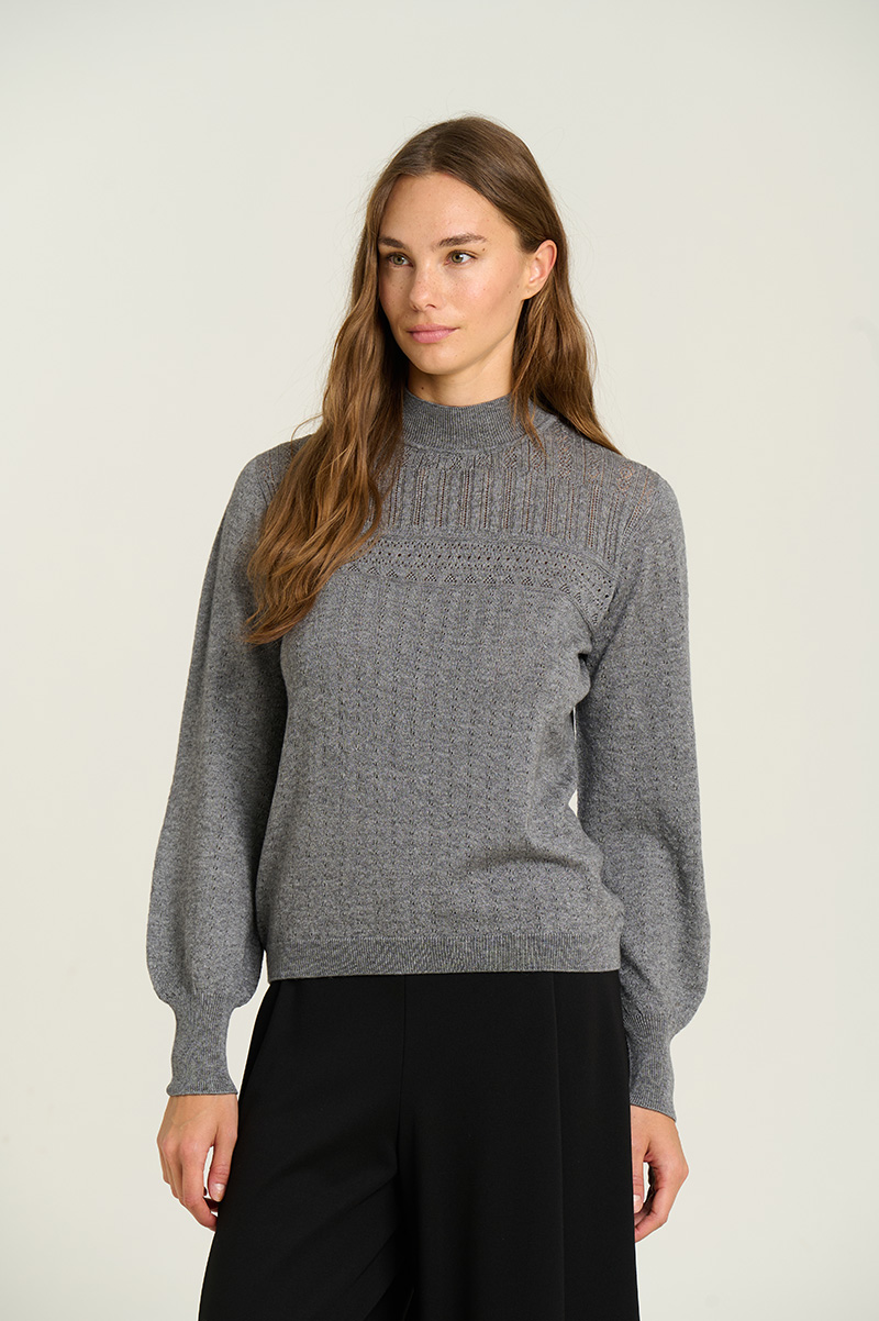 Openwork high-neck sweater 2