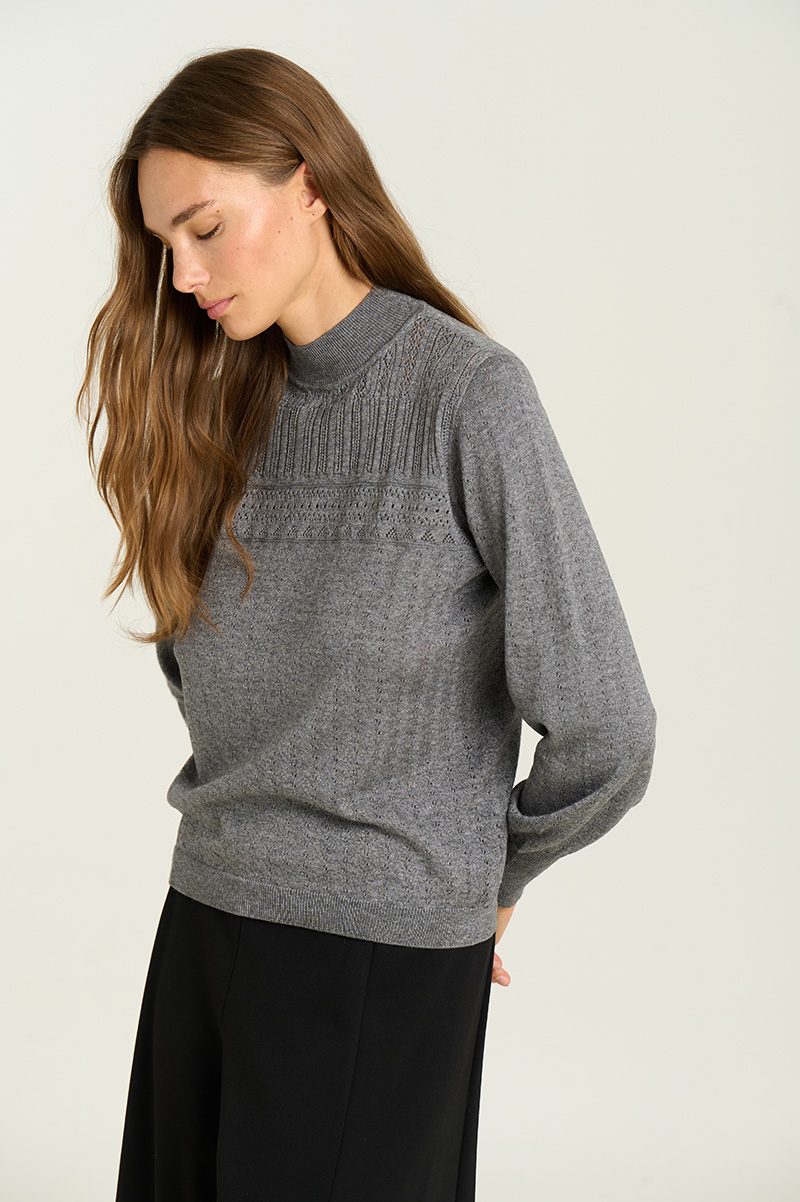 Openwork high-neck sweater 3