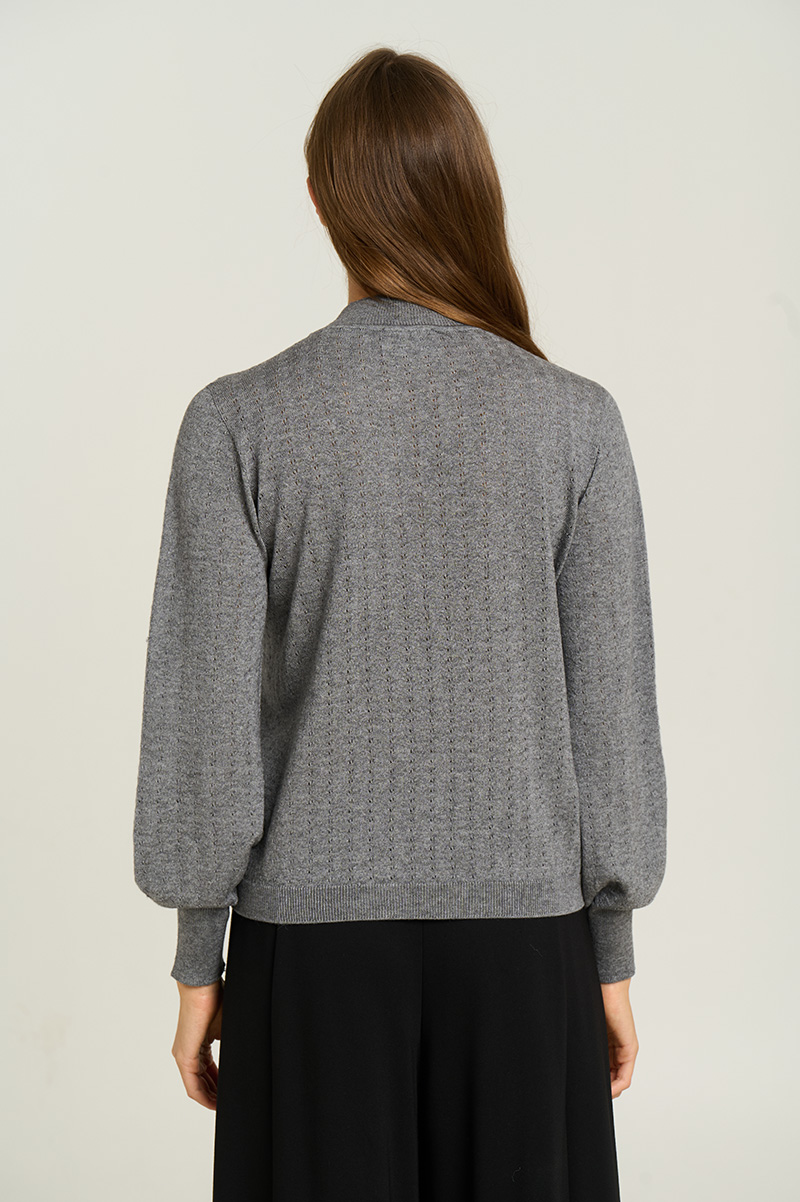 Openwork high-neck sweater 4