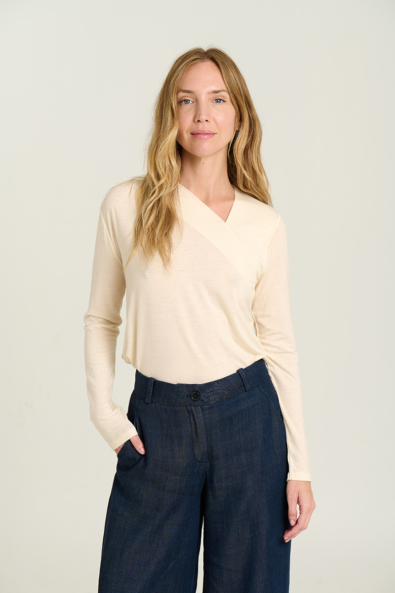 Asymmetric neckline shirt