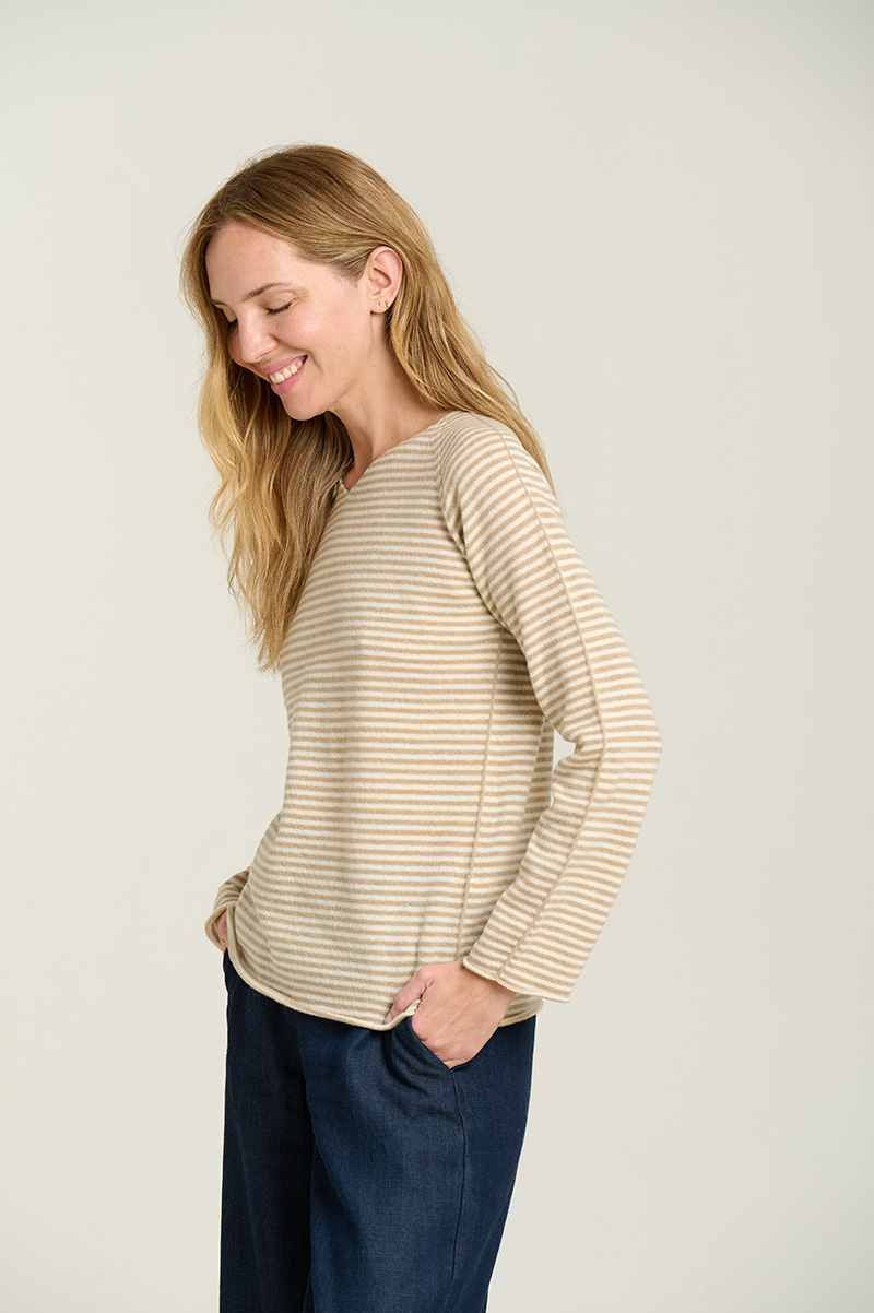 Striped V-neck sweater 1