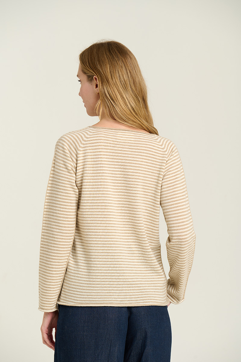 Striped V-neck sweater 2