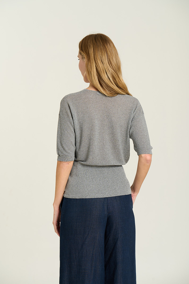 Short-sleeve Lurex sweater 1