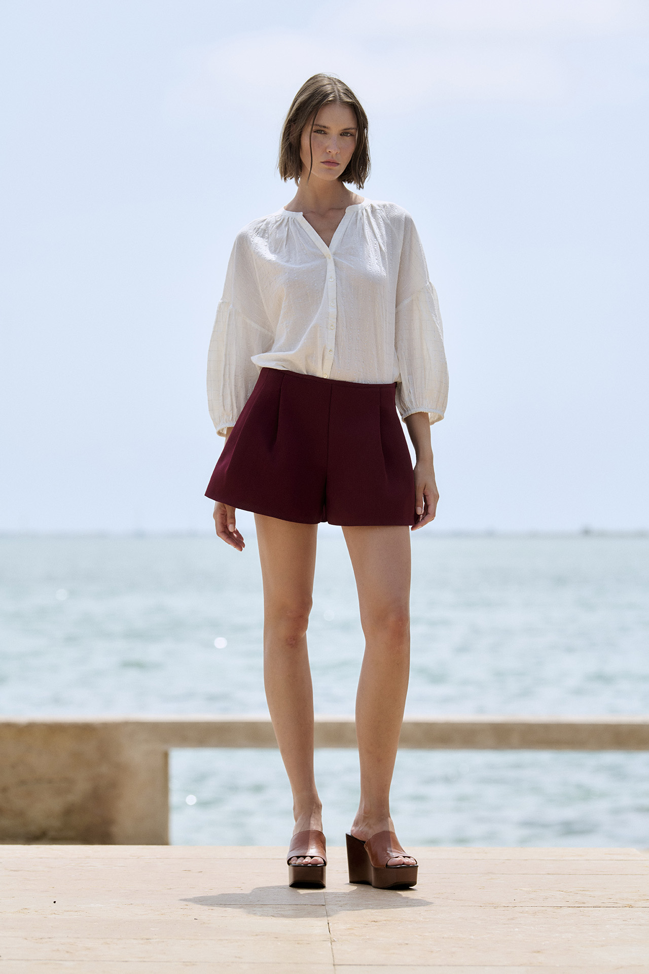 Shorts de punto compacto