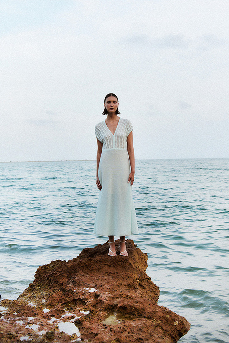 Midi Dress V-Neckline