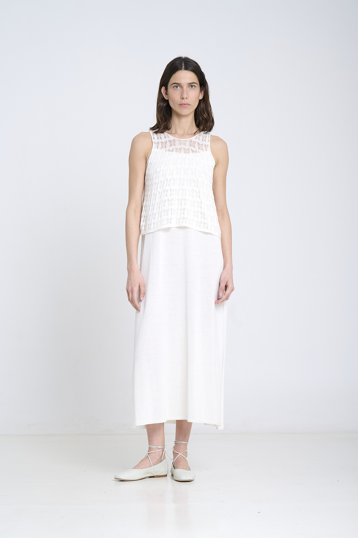 Vestido de punto de tirantes dos piezas