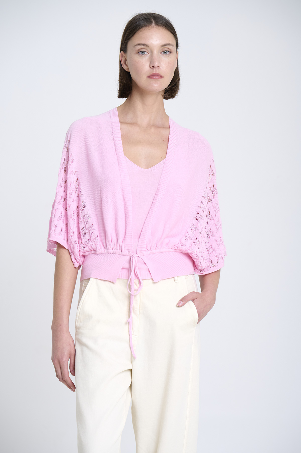 Knit vest with openwork sides 1