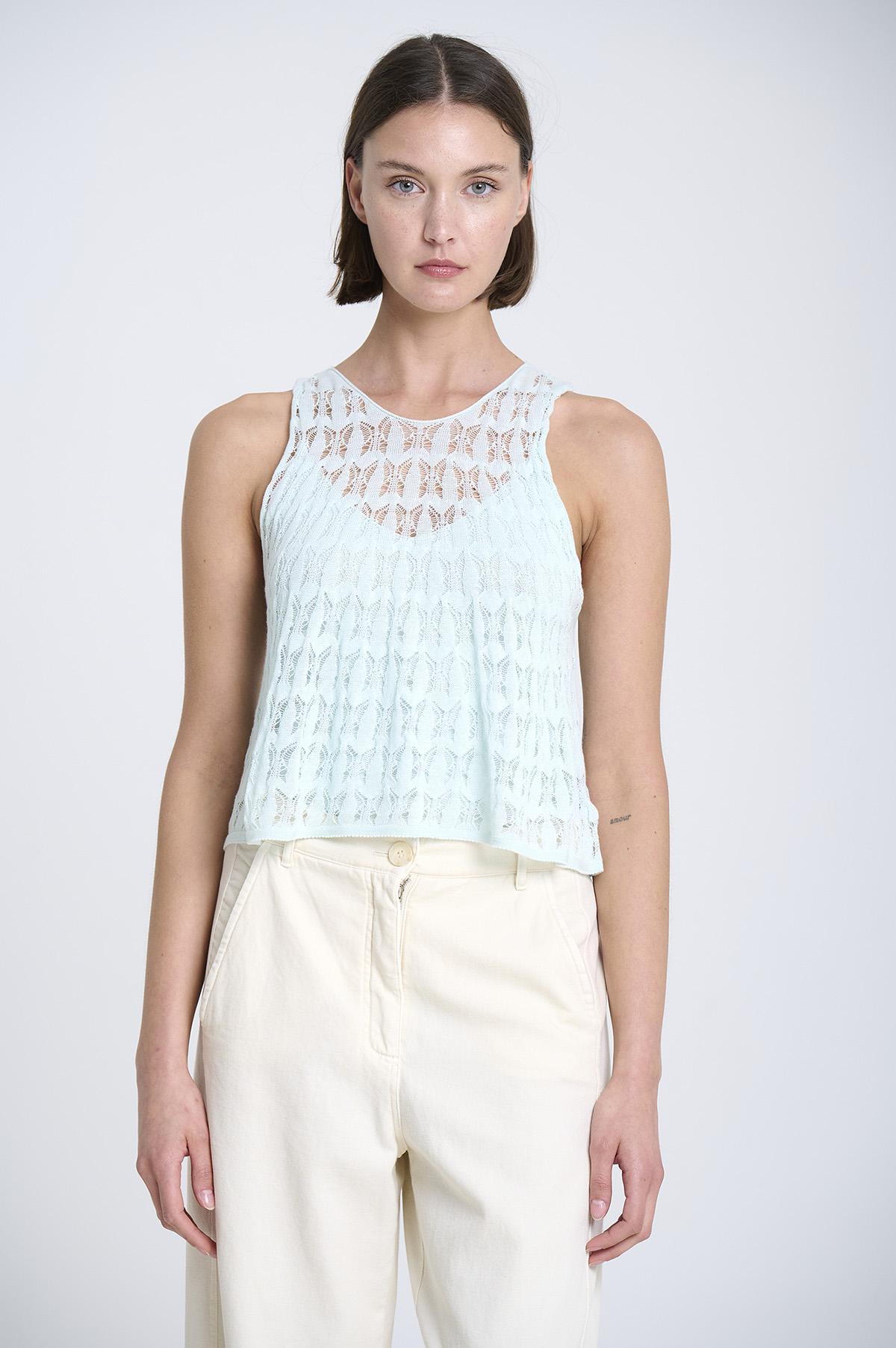 Openwork knit top